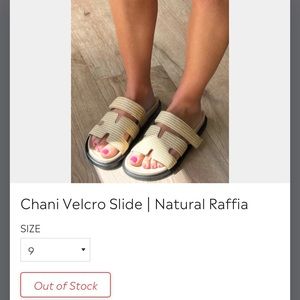 Talulah Chani Velcro Slide Natural Raffia, Size 9